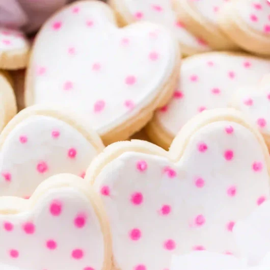 Sweetheart Sugar Cookies in Heart Shapes